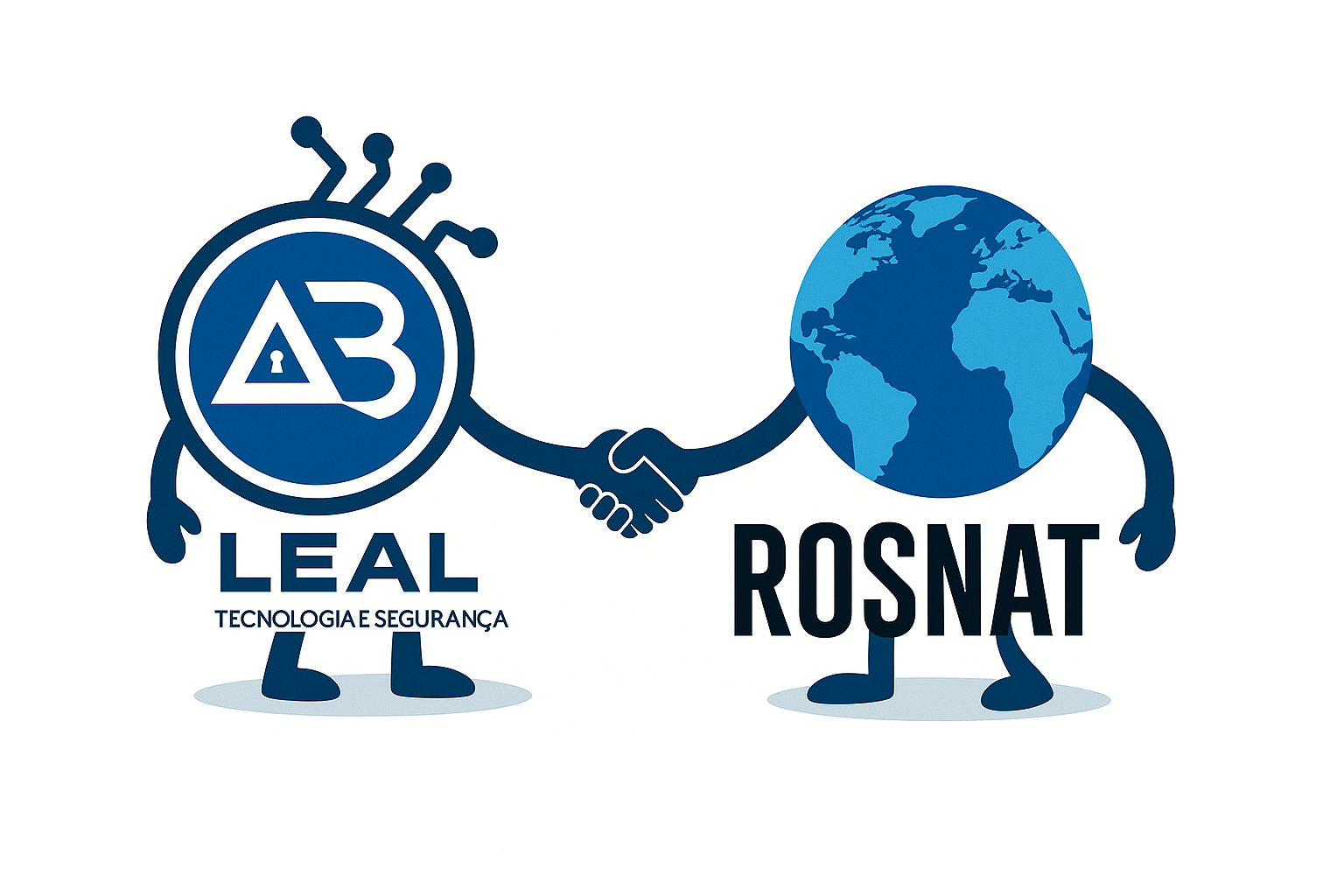 Logotipos ROSNAT e AB Leal dando-se as mãos